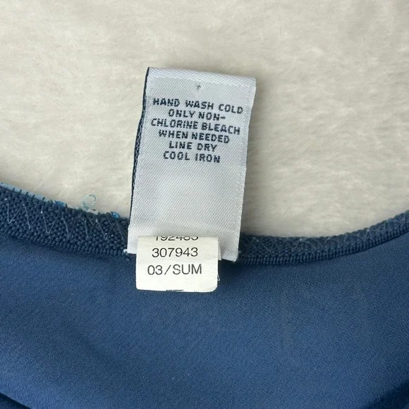 Gap Midi Skirt Womens 4 Blue Paisley A-Line High Rise VTG Summer 03' Y2K - Picture 6 of 9